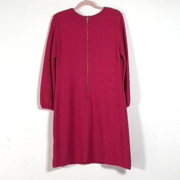 Sara Campbell Sheath Mini Dress Womens Sz L Fuchsia Stretch Long Sleeves - Picture 5 of 15